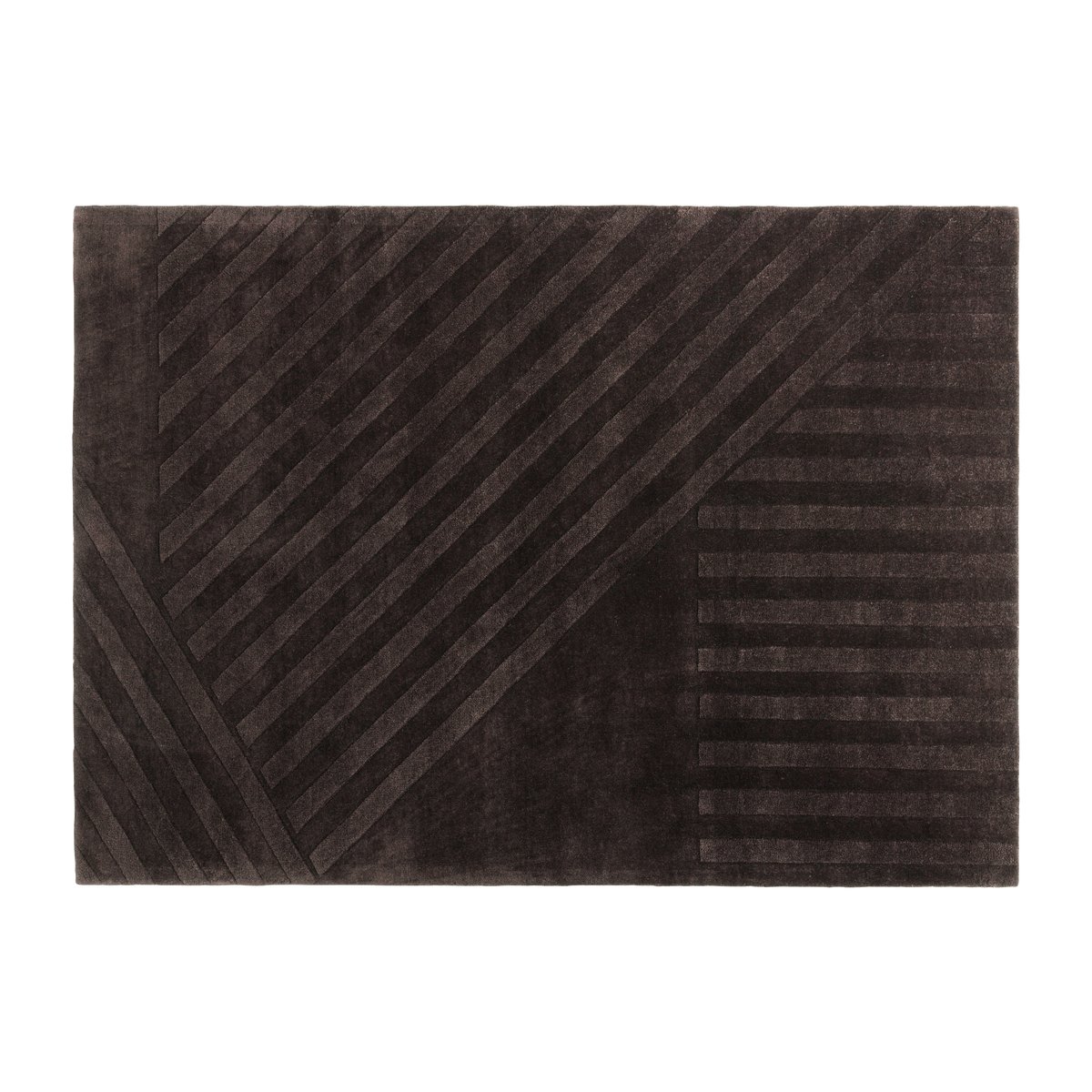 NJRD Levels villamatto stripes ruskea 170×240 cm