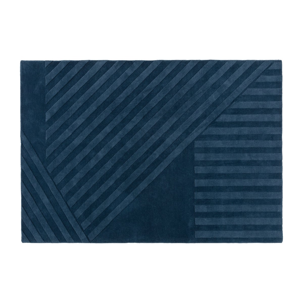 NJRD Levels villamatto stripes sininen 170×240 cm