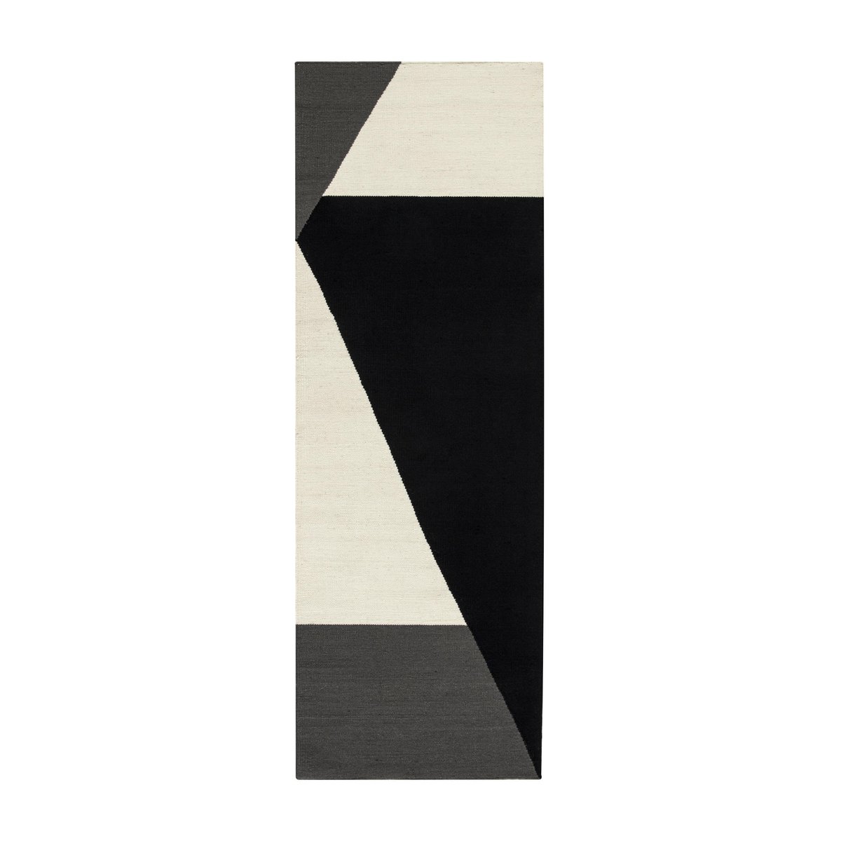 NJRD Stripes blocks -kelim-matto musta 80×240 cm