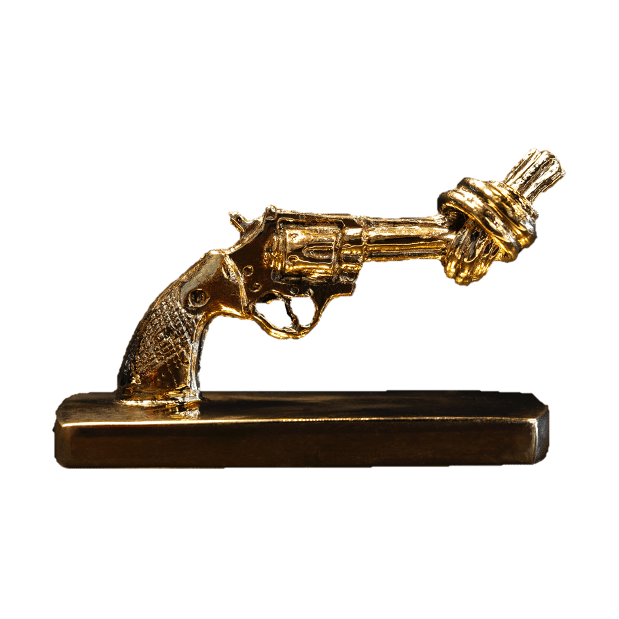 Knotted Gun mini 7 cm - Pronssi - Non Violence