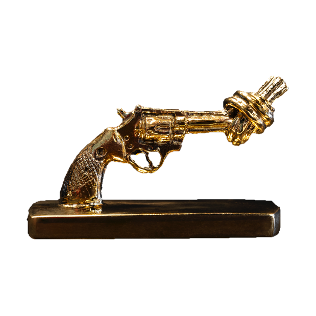 Non Violence Knotted Gun mini 7 cm Pronssi