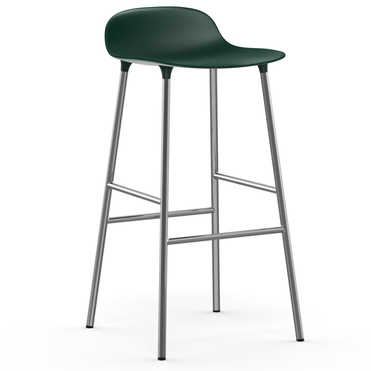 Normann Copenhagen Form baarituoli kromatut jalat 75 cm Vihreä