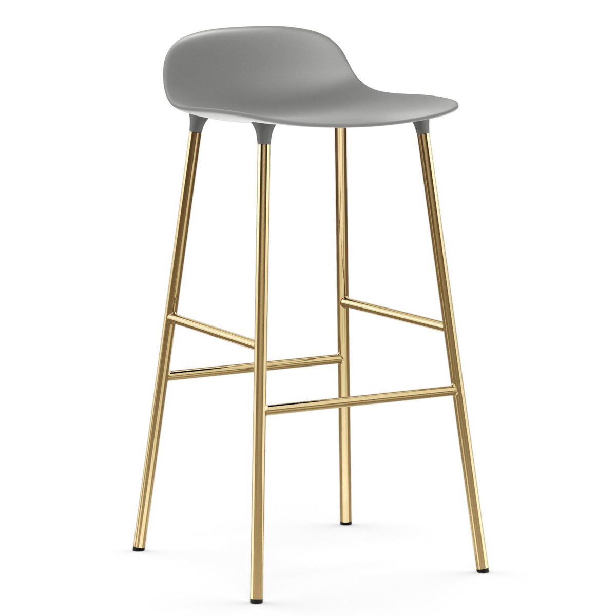 Normann Copenhagen Form baarituoli messinkijalat 75 cm Harmaa