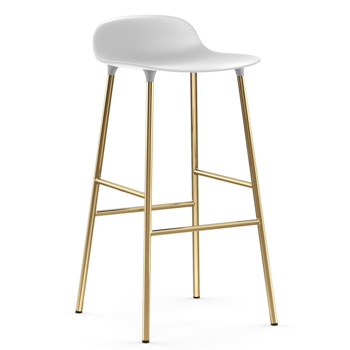 Normann Copenhagen Form baarituoli messinkijalat 75 cm Valkoinen