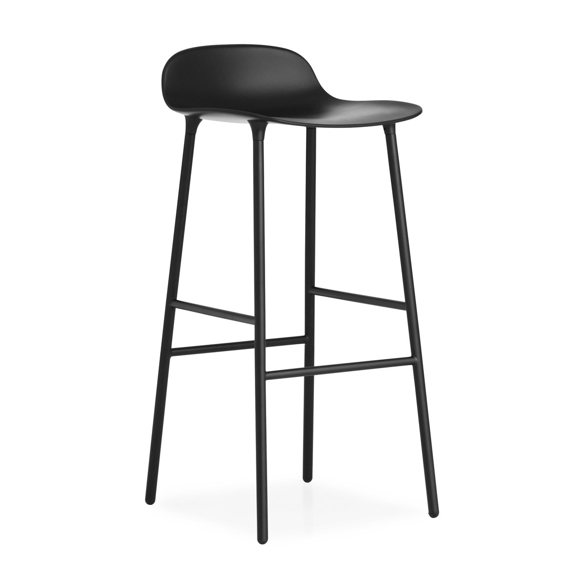 Normann Copenhagen Form baarituoli metallijalat 75 cm musta