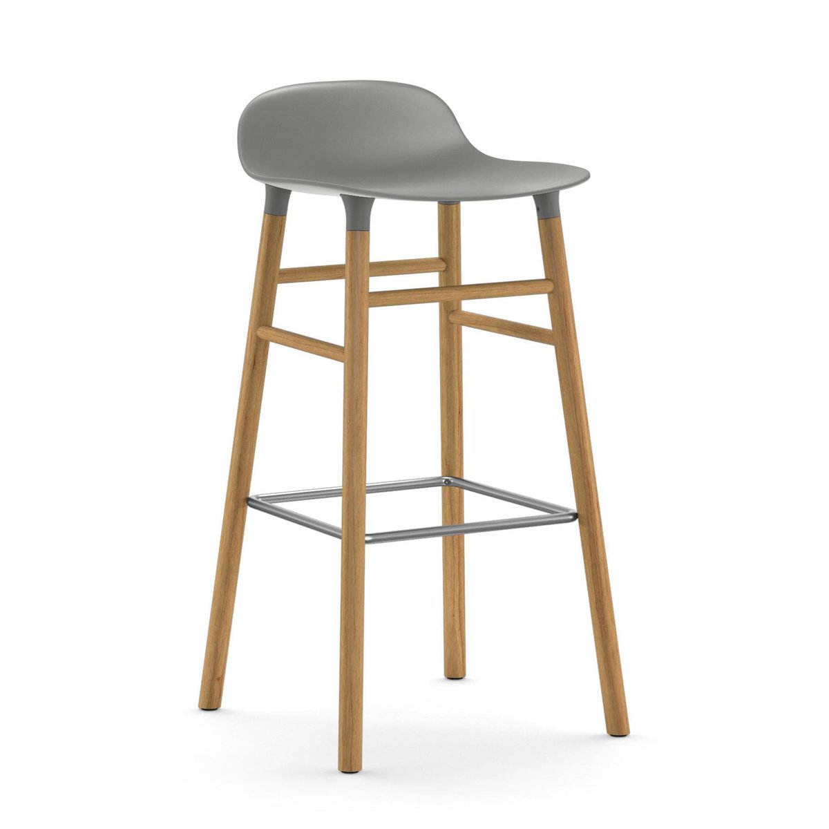 Normann Copenhagen Form baarituoli tammijalat 75 cm harmaa