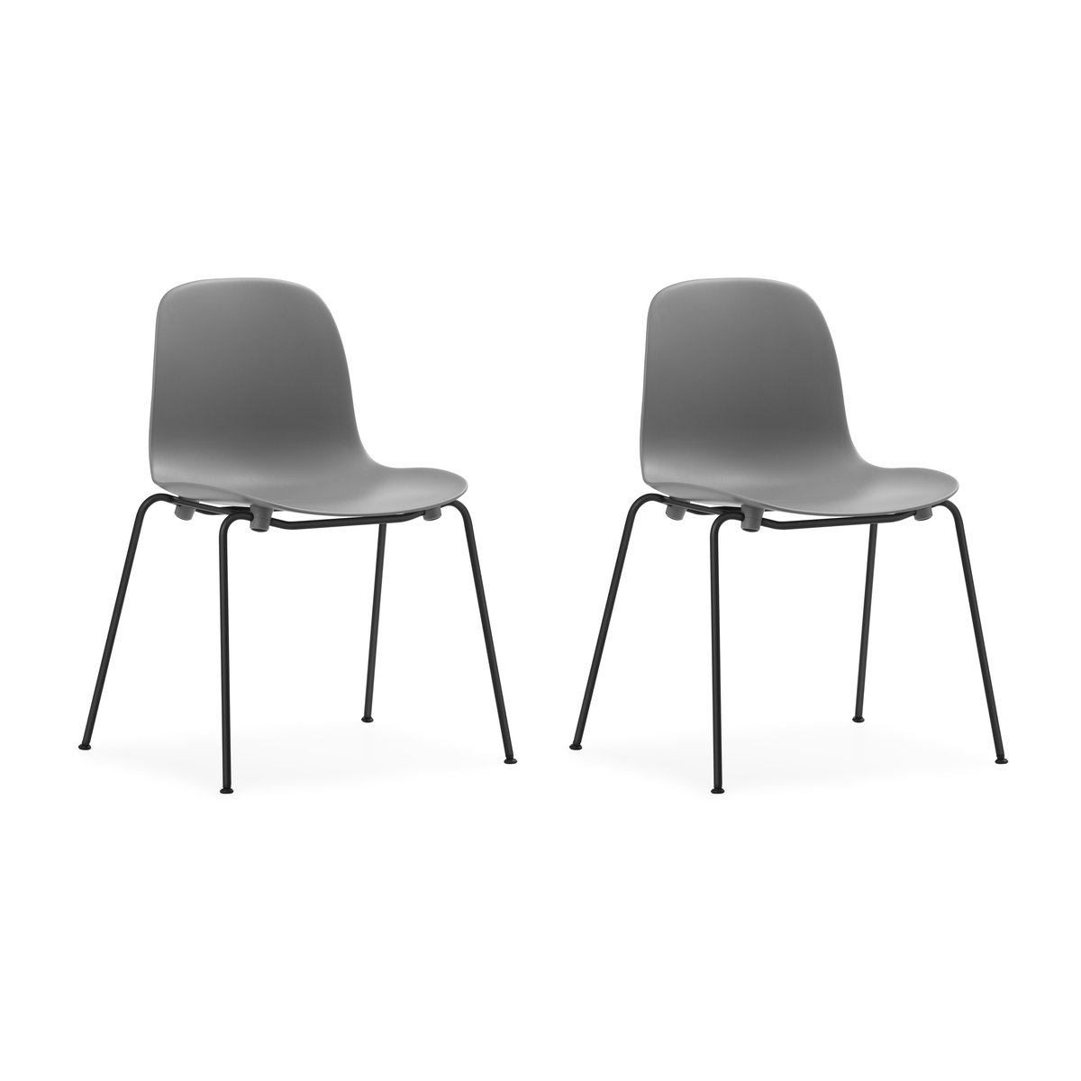 Normann Copenhagen Form Chair pinottava tuoli mustat jalat 2 kpl Harmaa Harmaa