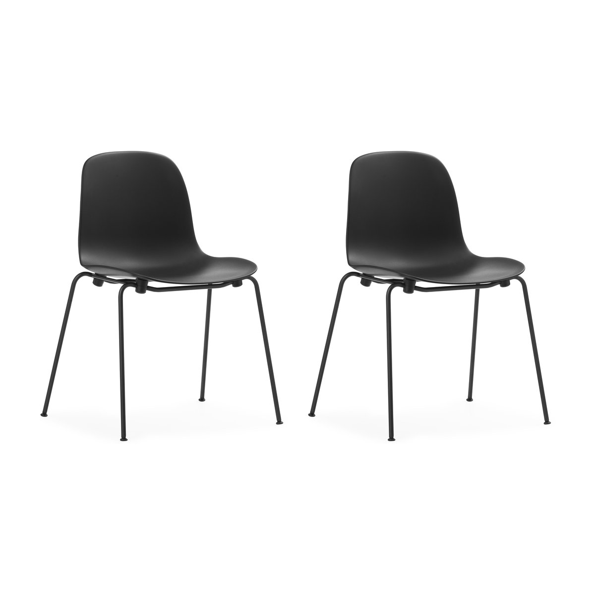 Normann Copenhagen Form Chair pinottava tuoli mustat jalat 2 kpl Musta Musta