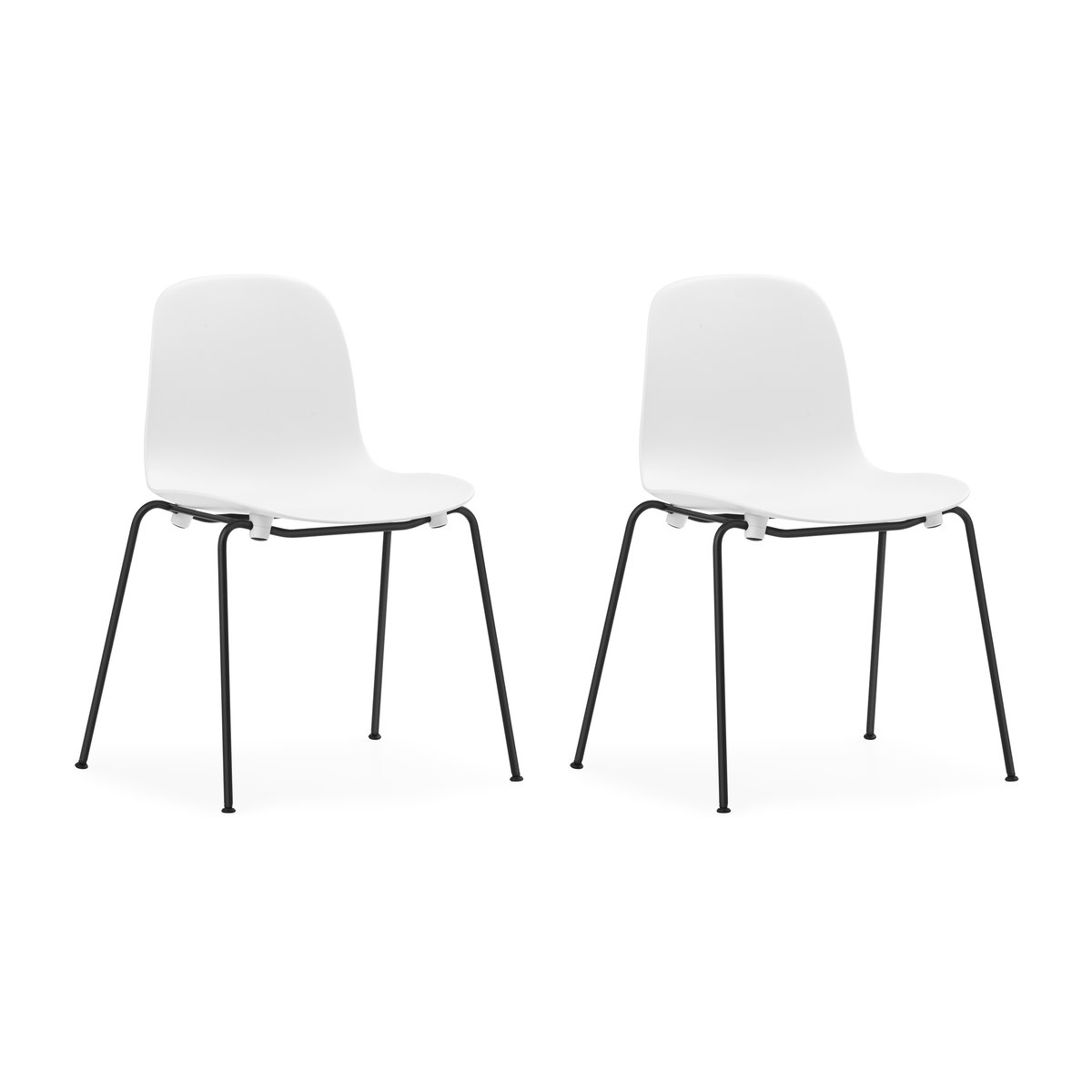 Normann Copenhagen Form Chair pinottava tuoli mustat jalat 2 kpl Valkoinen Valkoinen