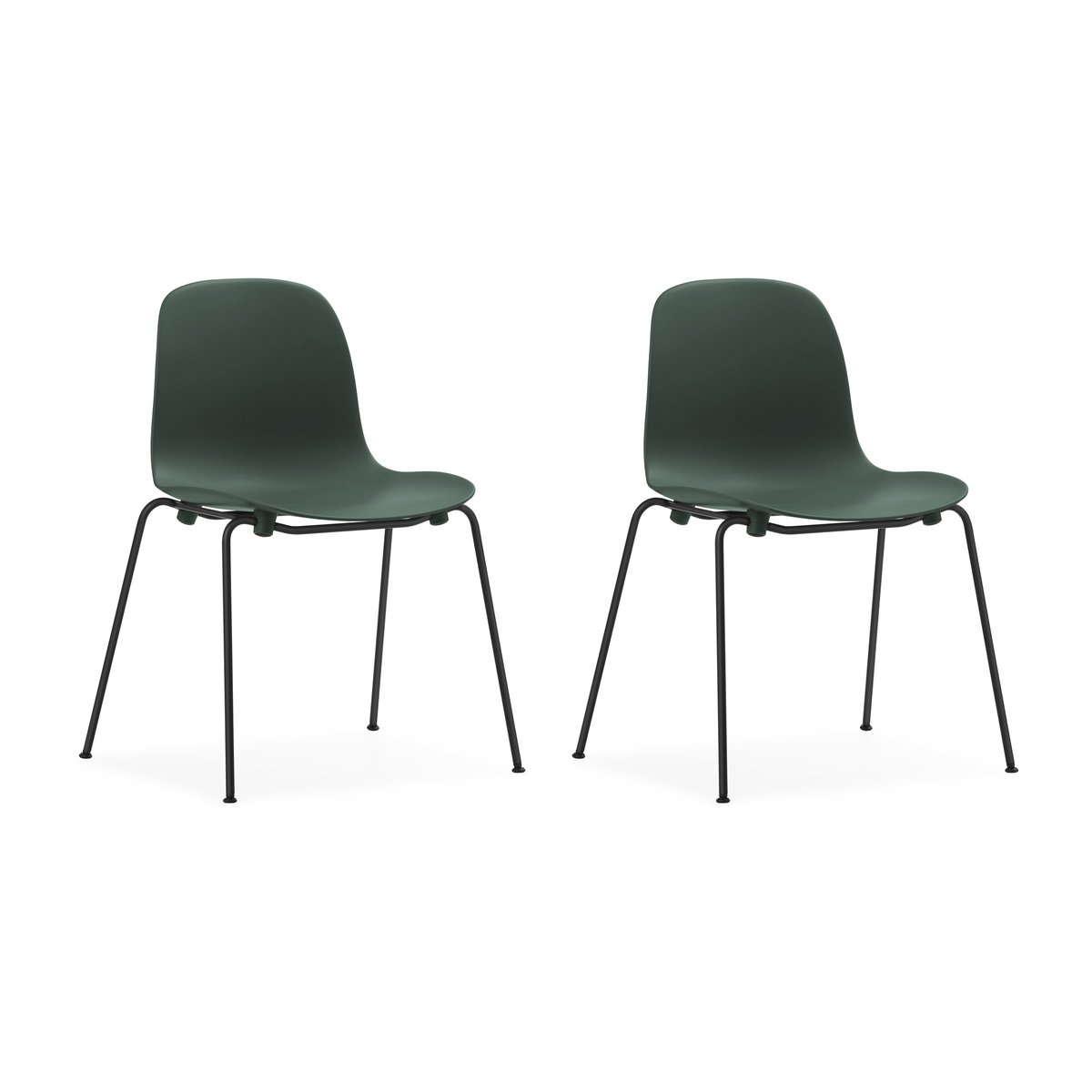 Normann Copenhagen Form Chair pinottava tuoli mustat jalat 2 kpl Vihreä Vihreä