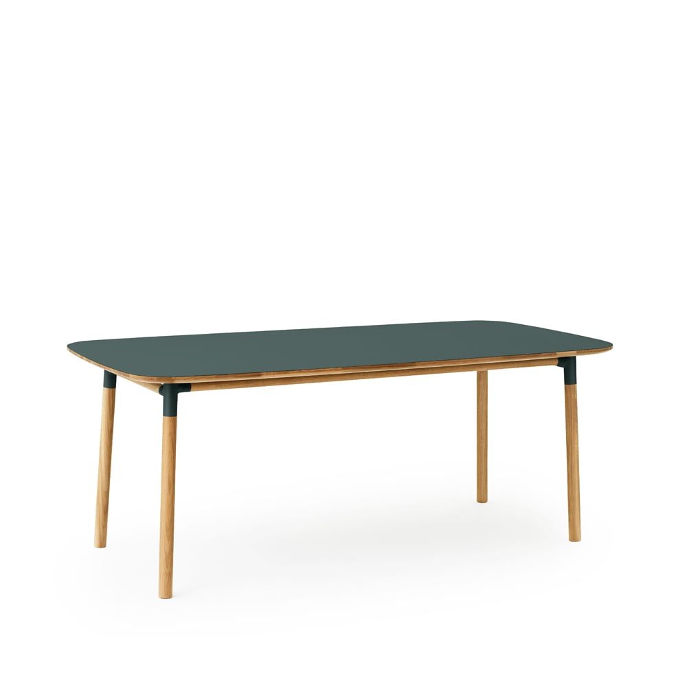 Normann Copenhagen Form ruokapöytä Green tammijalat 95 x 200 cm