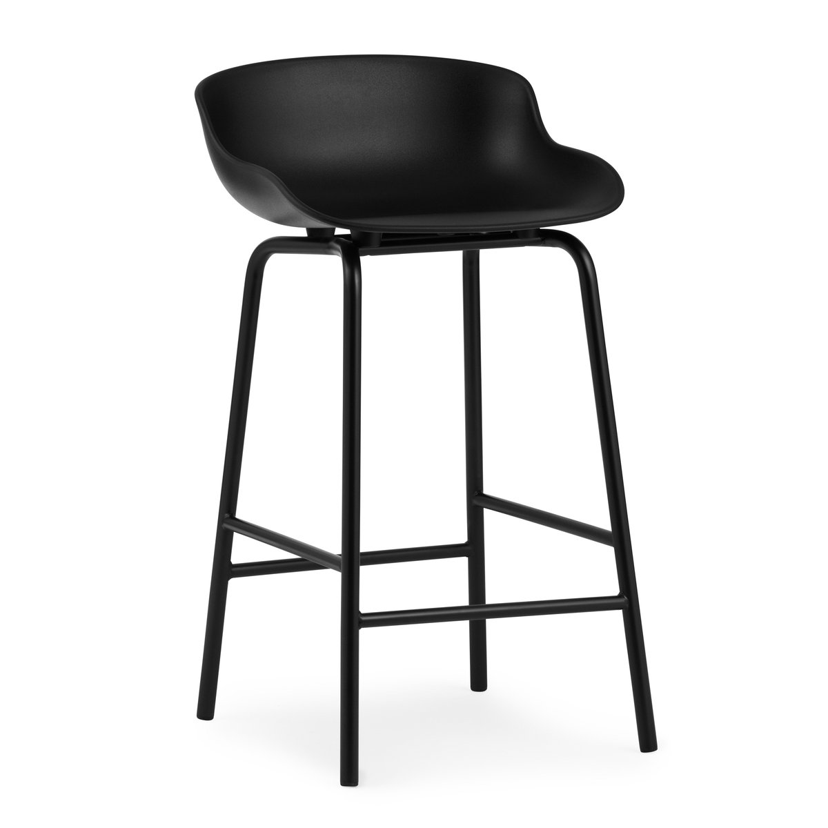 Normann Copenhagen Hyg baarituoli metallijalat 65 cm Musta