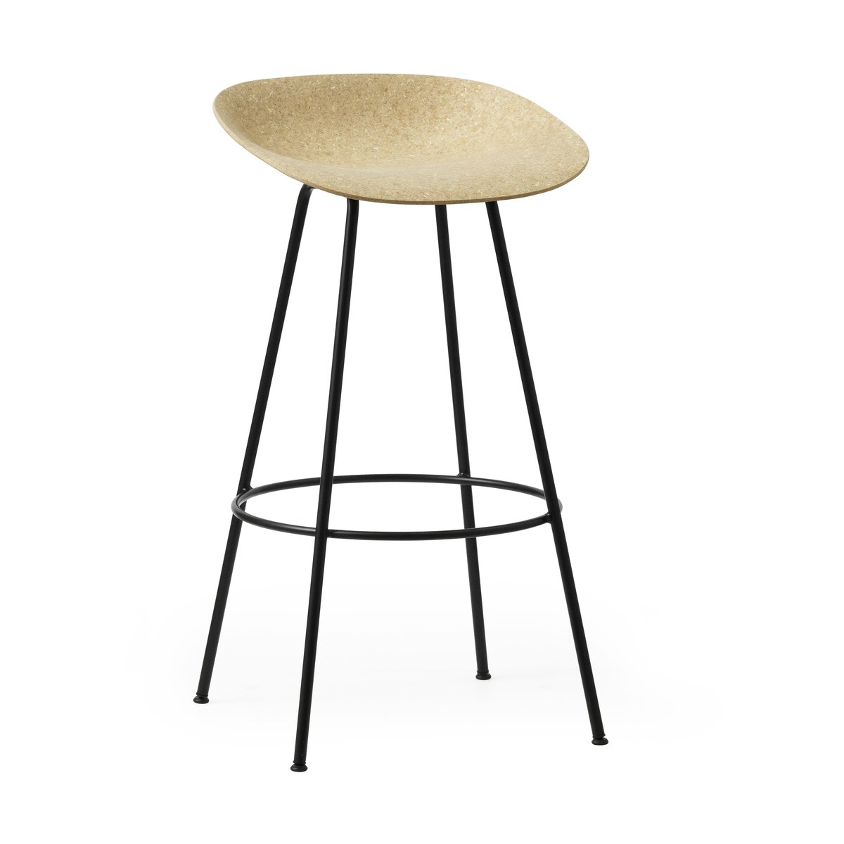 Normann Copenhagen Mat Barstool baarijakkara 75 cm Hemp-black steel