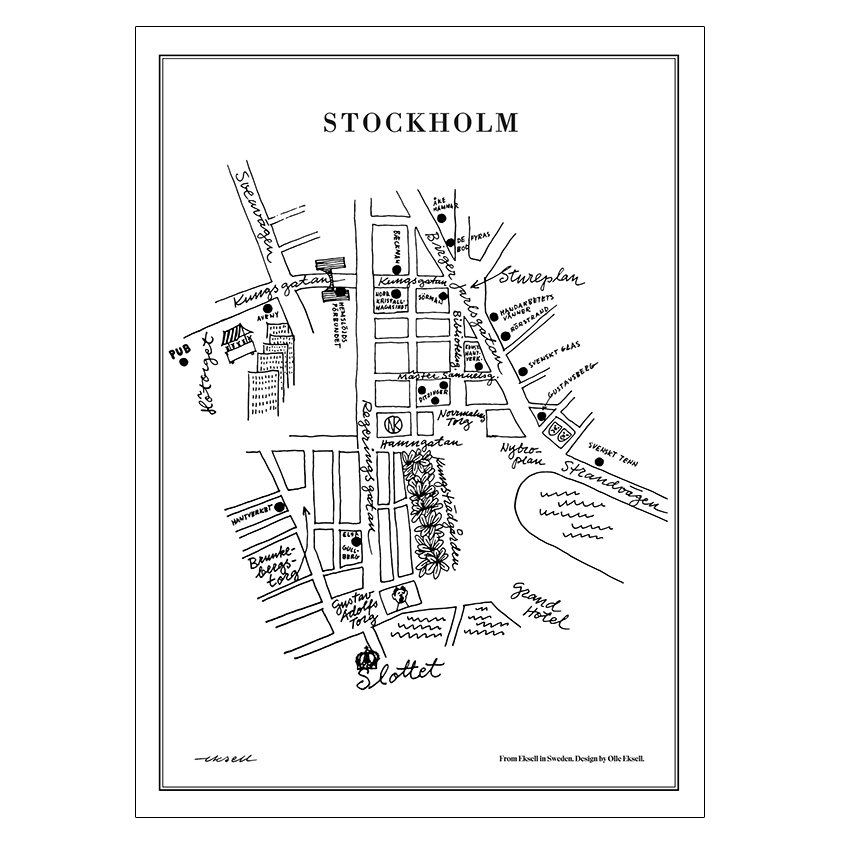 Olle Eksell Stockholm-juliste 50×70 cm