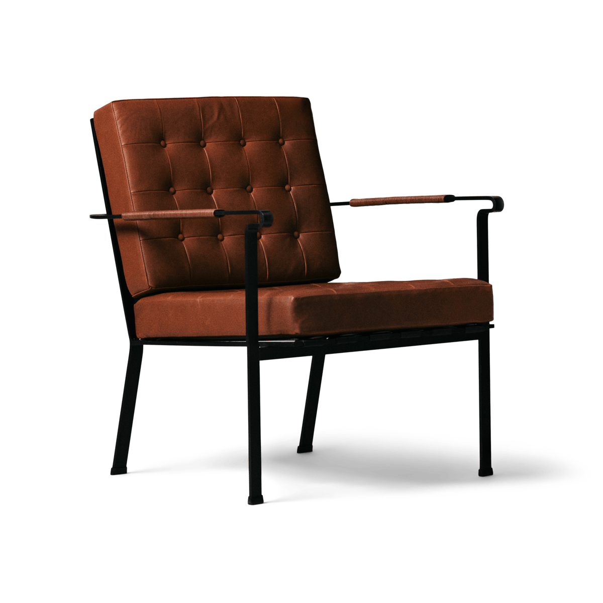 OX Denmarq Heather Chair nojatuoli musta runko Cognac