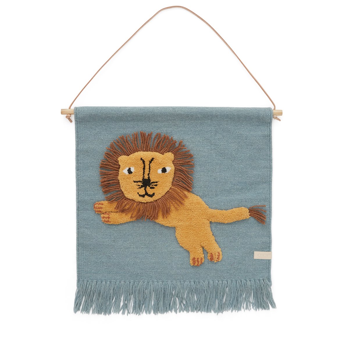 OYOY Jumping Lion -seinäkoriste 52×55 cm Sininen