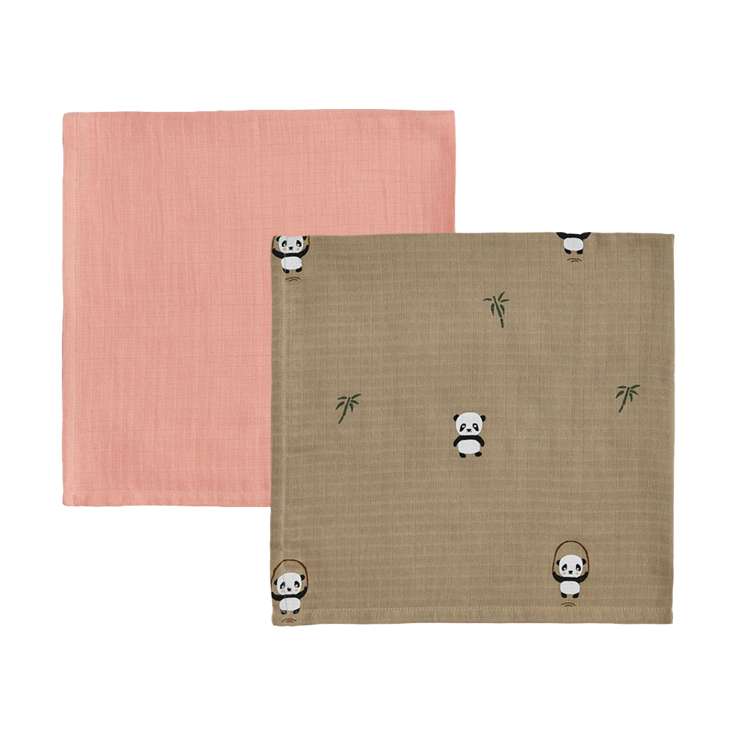 OYOY Panda lastenpeitto 2-pakkaus Khaki-rose