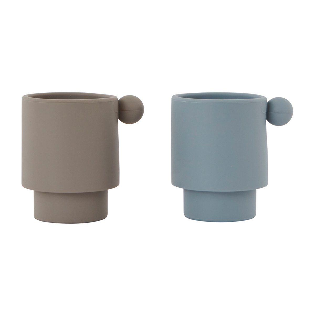 OYOY Tiny Inka kuppi 2-pack Dusty blue-clay