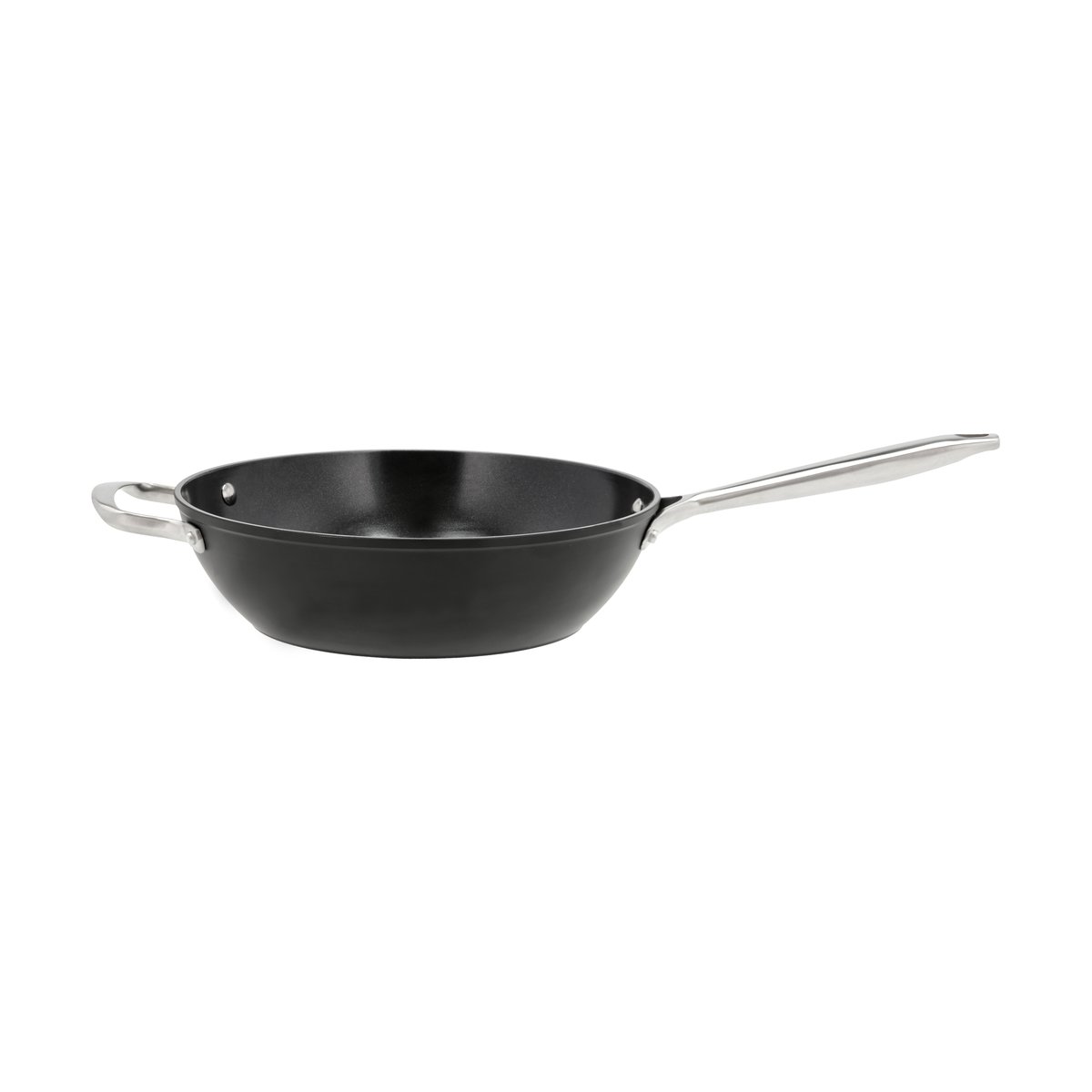 Pillivuyt Travo wokpannu keraaminen non-stick 28 cm Musta-alumiini.