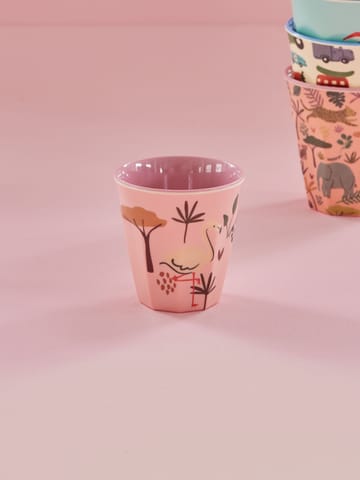 Rice lasten kuppi melamiini - Pink Jungle Animal - RICE