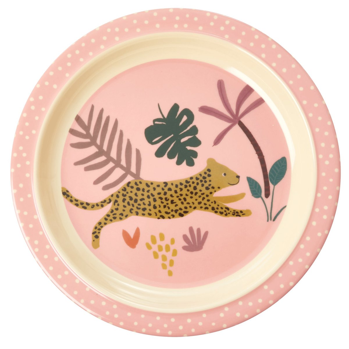 RICE Rice lasten lautanen Jungle animals Pink-multi