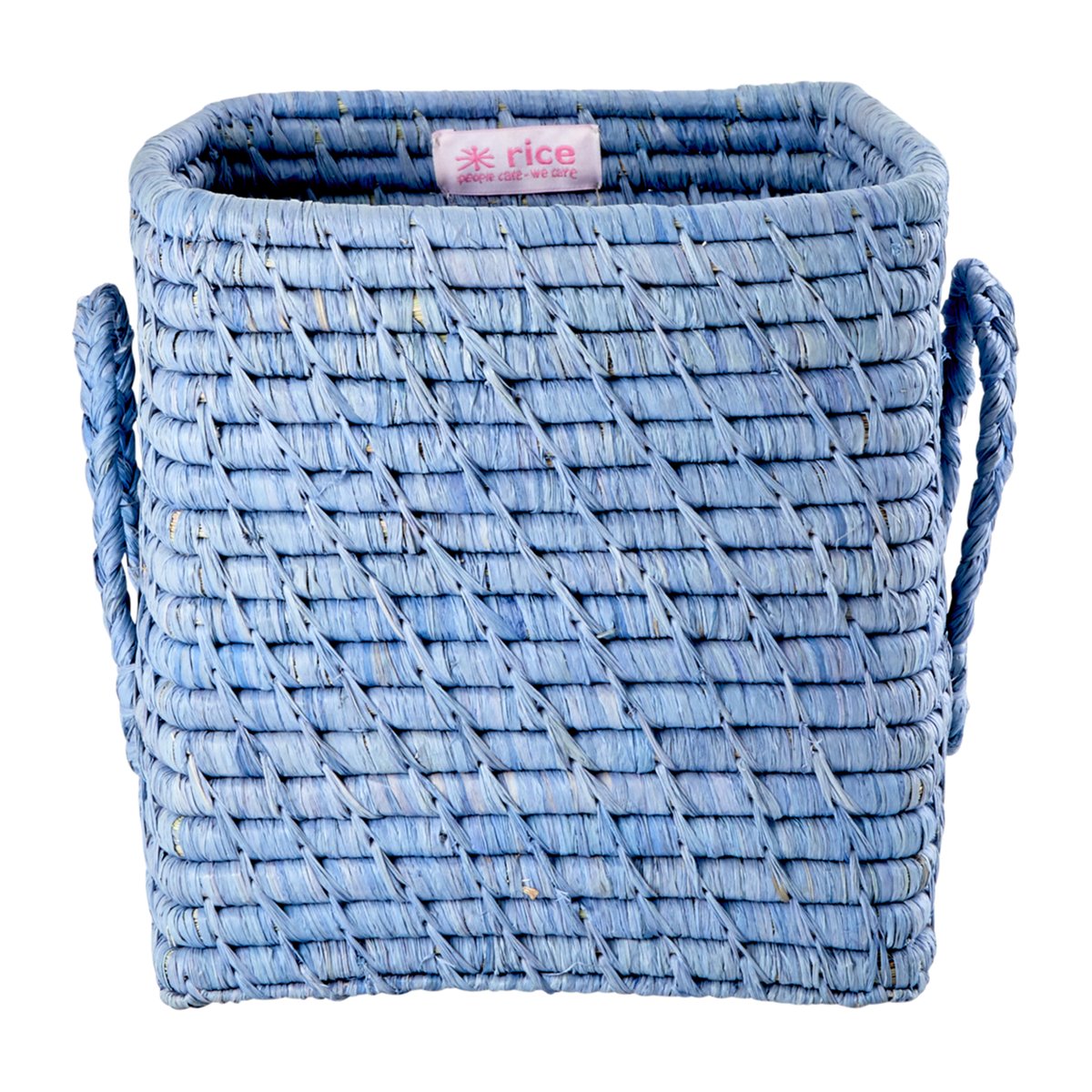 RICE Rice raffia kahvallinen kori 20 x 20 cm Blue