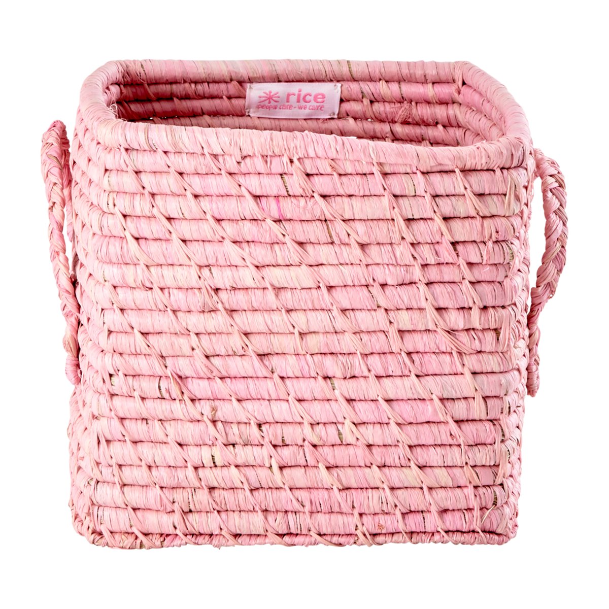 RICE Rice raffia kahvallinen kori 20 x 20 cm Soft pink