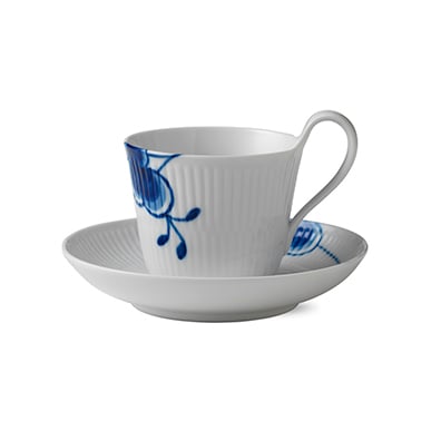 Royal Copenhagen Blue Fluted Mega teekuppi ja aluslautanen 25 cl