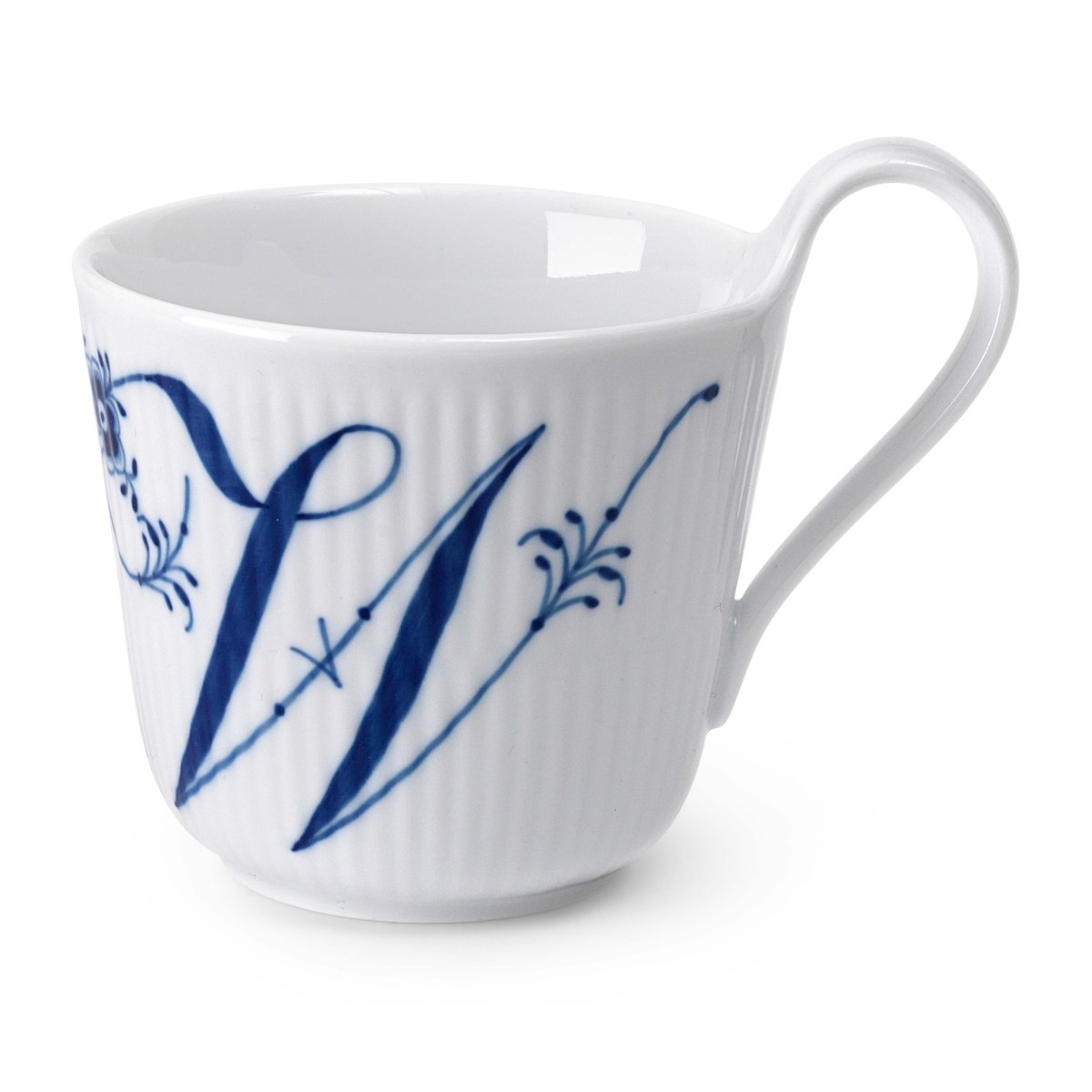 Royal Copenhagen Blue Fluted Plain Alphabet -kuppi 33 cl W