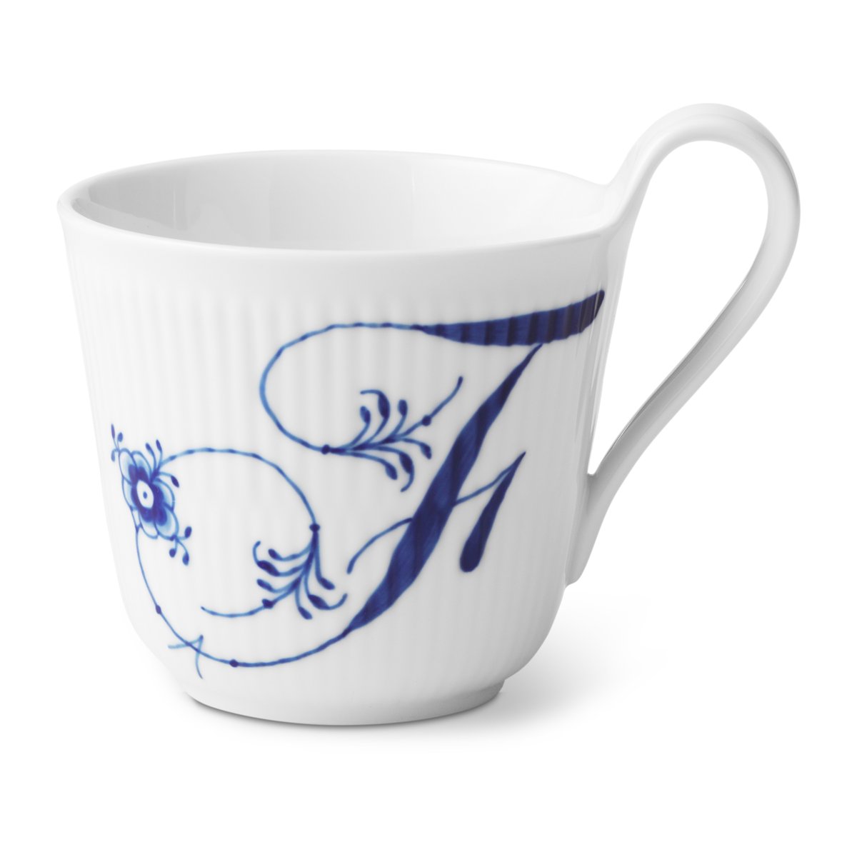 Royal Copenhagen Blue Fluted Plain Alphabet -muki 33 cl F