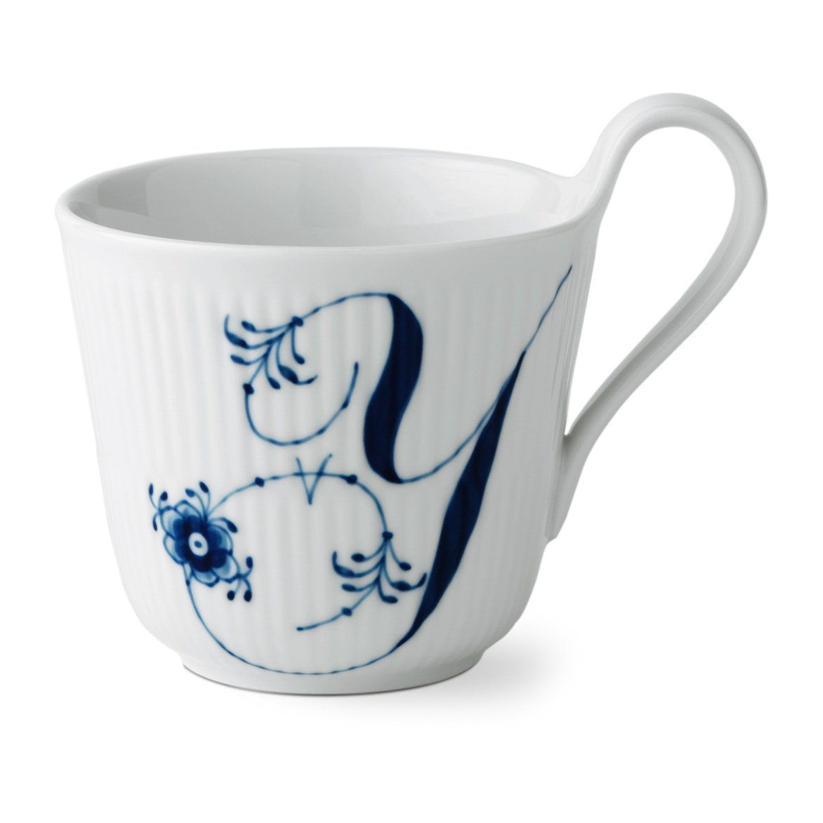 Royal Copenhagen Blue Fluted Plain Alphabet -muki 33 cl Y