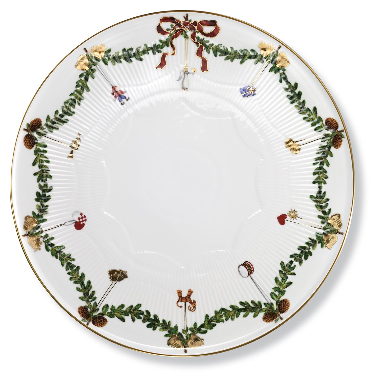 Royal Copenhagen Star Fluted Christmas -kakkuvati 32 cm