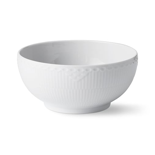 Royal Copenhagen White Fluted -kulho pitsikuvio 18 cm Valkoinen