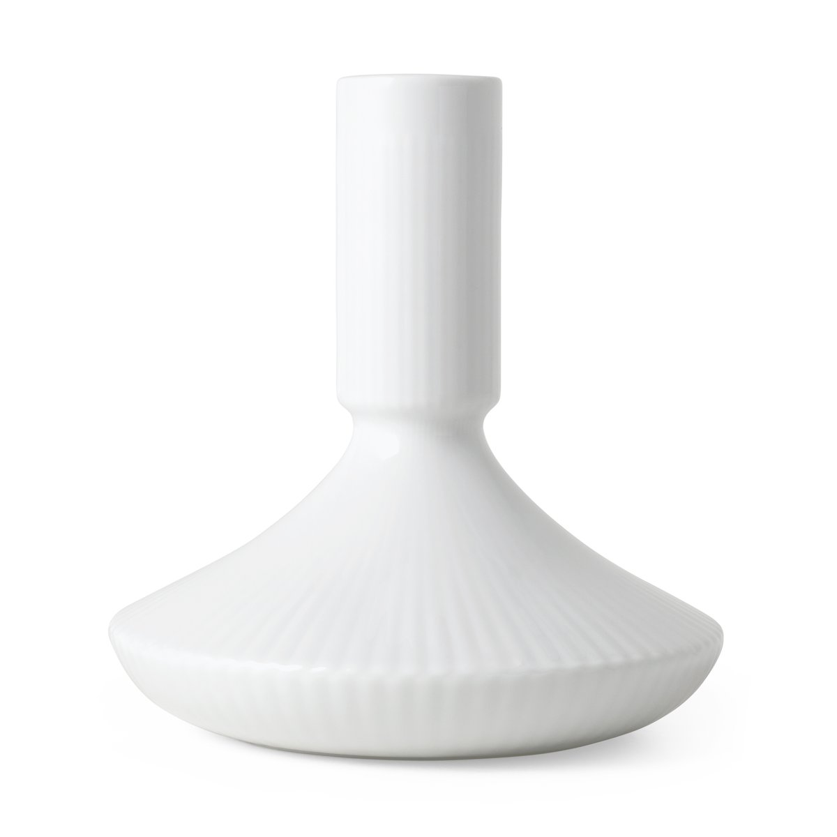 Royal Copenhagen White Fluted kynttilänjalka 12 cm Valkoinen