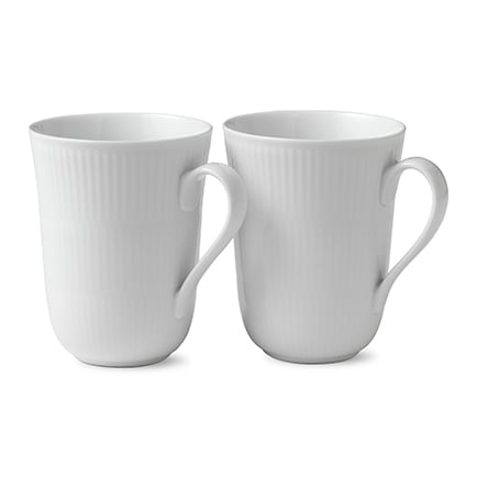 Royal Copenhagen White Fluted -muki 2-pakkaus 33 cl