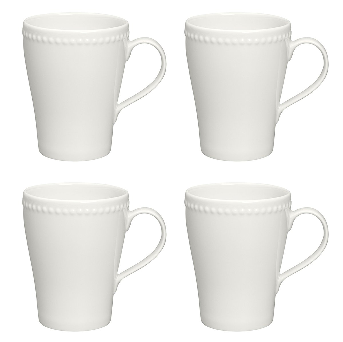 Scandi Living Dots muki 35 cl 4-pakkaus valkoinen