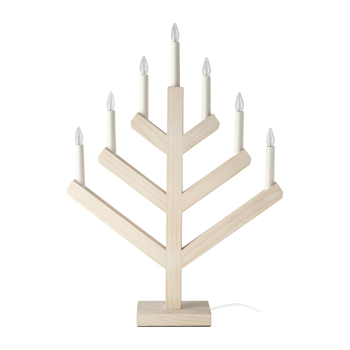 Scandi Living Pine adventtikynttilänjalka 62 cm Valkolaseroitu