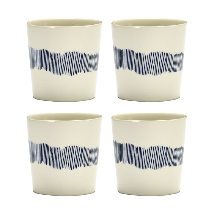 Ottolenghi Feast kahvikuppi 25 cl 4-pakkaus - White stripes-blue - Serax