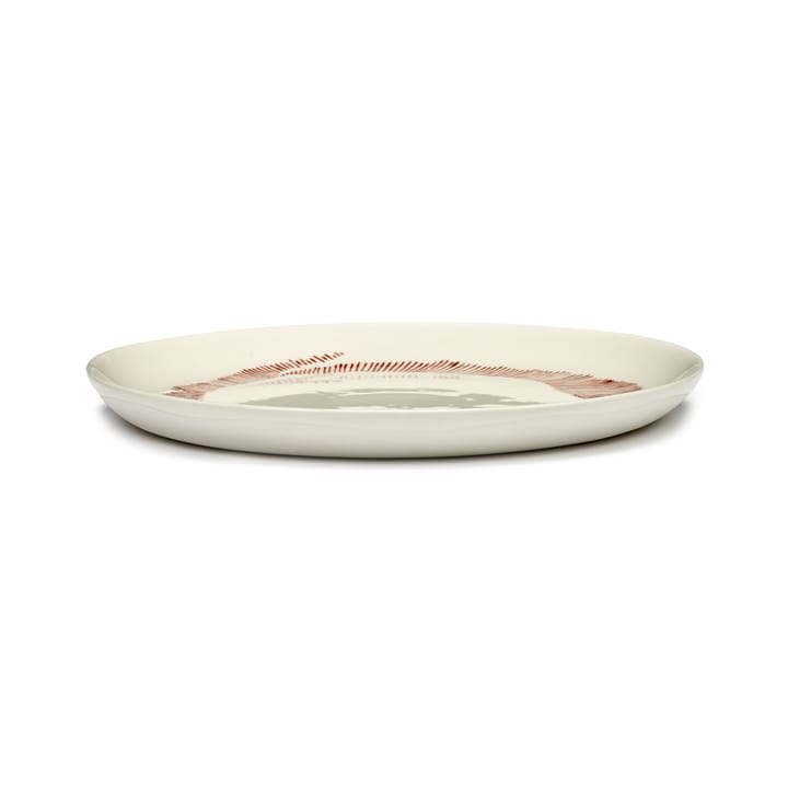 Ottolenghi Feast lautanen M Ø22,5 cm 2-pakkaus, White stripes-red Serax