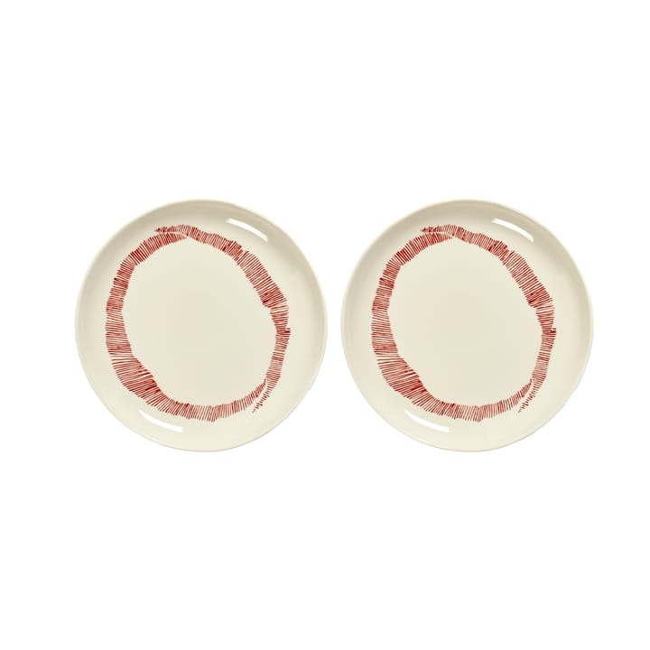 Ottolenghi Feast lautanen S Ø19 cm 2-pakkaus - White stripes-red - Serax