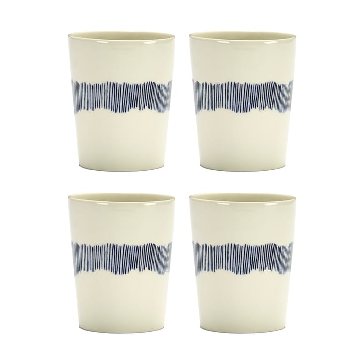 Ottolenghi Feast teekuppi 33 cl 4-pakkaus - White stripes-blue - Serax