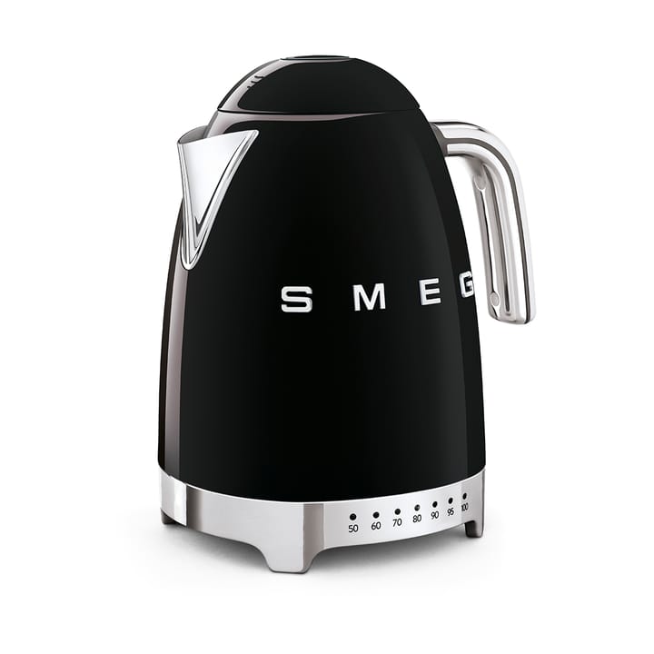 Smeg 50's Style vedenkeitin säädettävällä lämpötilalla 1,7 L - Musta - Smeg