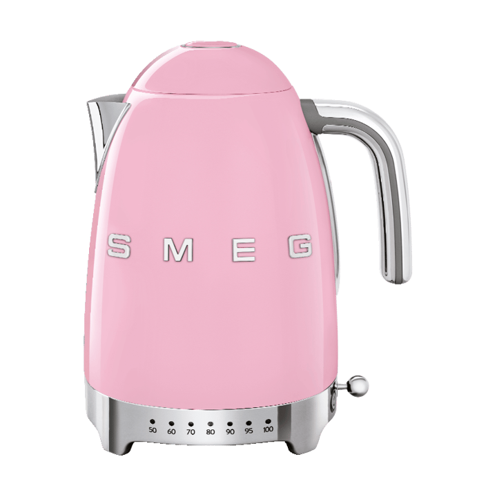 Smeg 50's Style vedenkeitin säädettävällä lämpötilalla 1,7 L - Vaaleanpunainen - Smeg