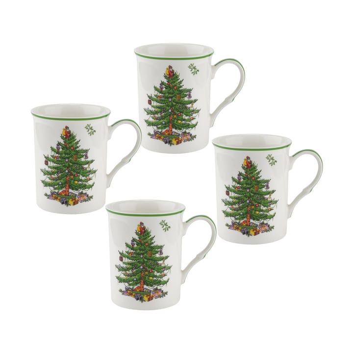 Christmas Tree muki 34 cl 4-pakkaus - White-green-red - Spode