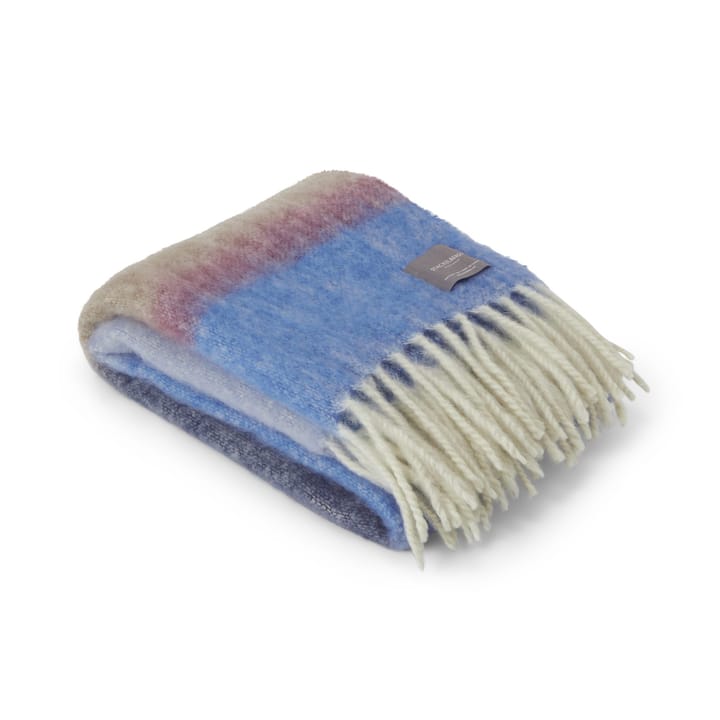 Mohair viltti - Stripe Blue, Azur & Camel - Stackelbergs