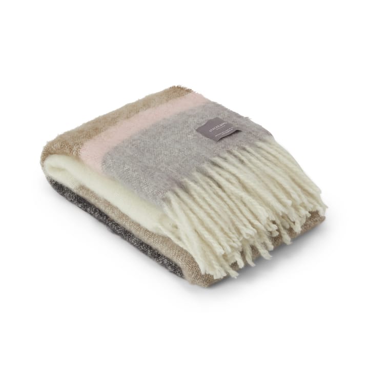 Mohair viltti - Stripe Brown, Black & Rose - Stackelbergs