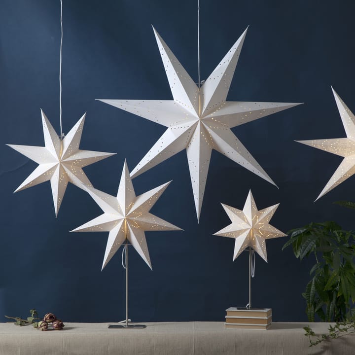 Sensy adventtitähti jalalla 78 cm - Valkoinen - Star Trading