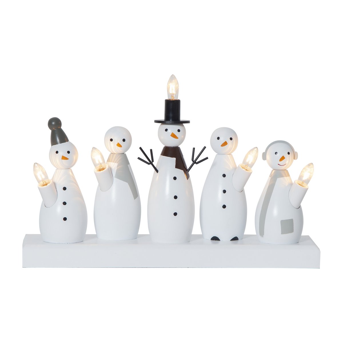 Star Trading Snowman adventtikynttilänjalka Valkoinen