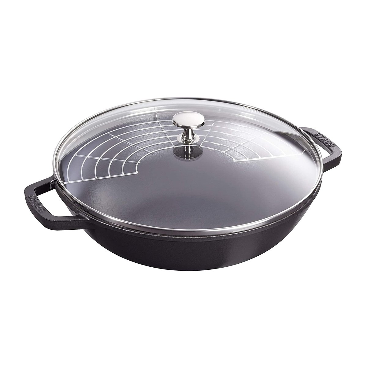 STAUB Wokkipannu lasikannella Ø30 cm 4,4 L Musta