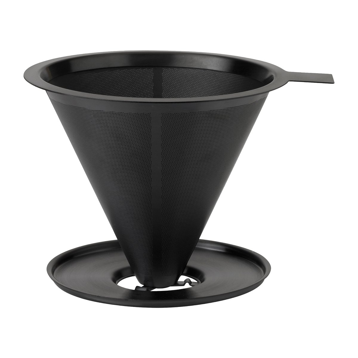 Stelton Nohr slow brew tiheäverkkoinen suodatinsuppilo kahville Black metallic